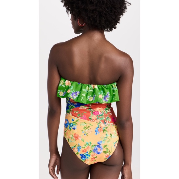 💐 Caroline Constas, Radiant Floral Colorblock Marisol One Piece Swimsuit - Picture 4 of 16